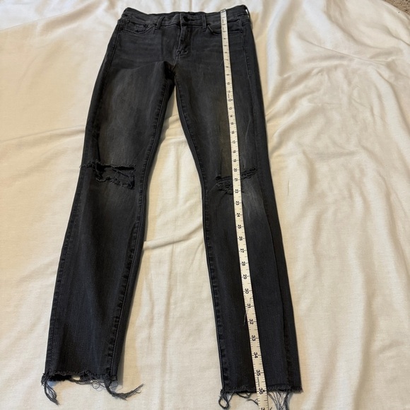 Mother 25 The Looker Ankle Fray Gray Wash Distressed Jeans Burning Out Lanterns - Picture 7 of 10
